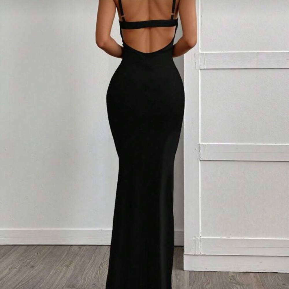 Vibrant Floral Strapless Dress in Black and Orange
